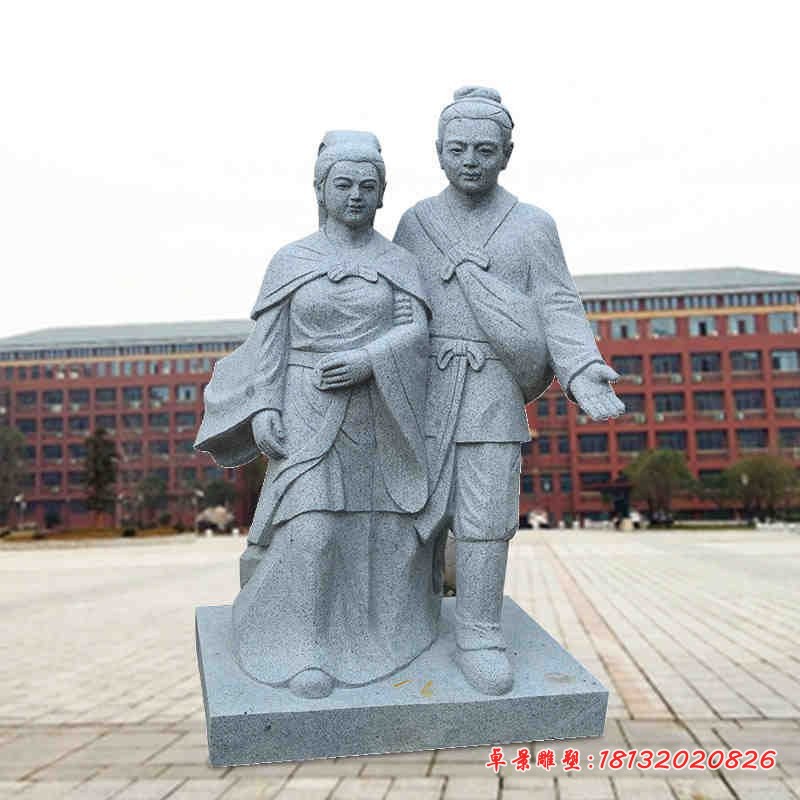 牛郎织女石雕，大理石人物雕塑