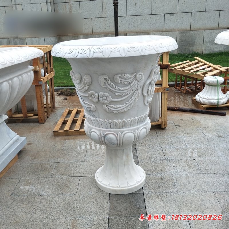 欧式花盆雕塑，别墅石花盆