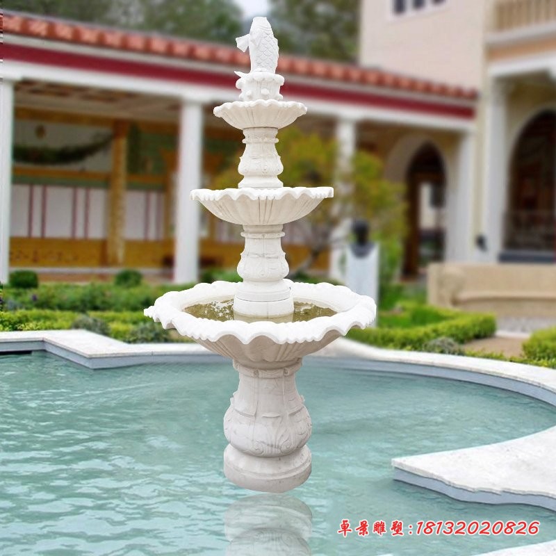 喷水盆石雕，大理石景观雕塑