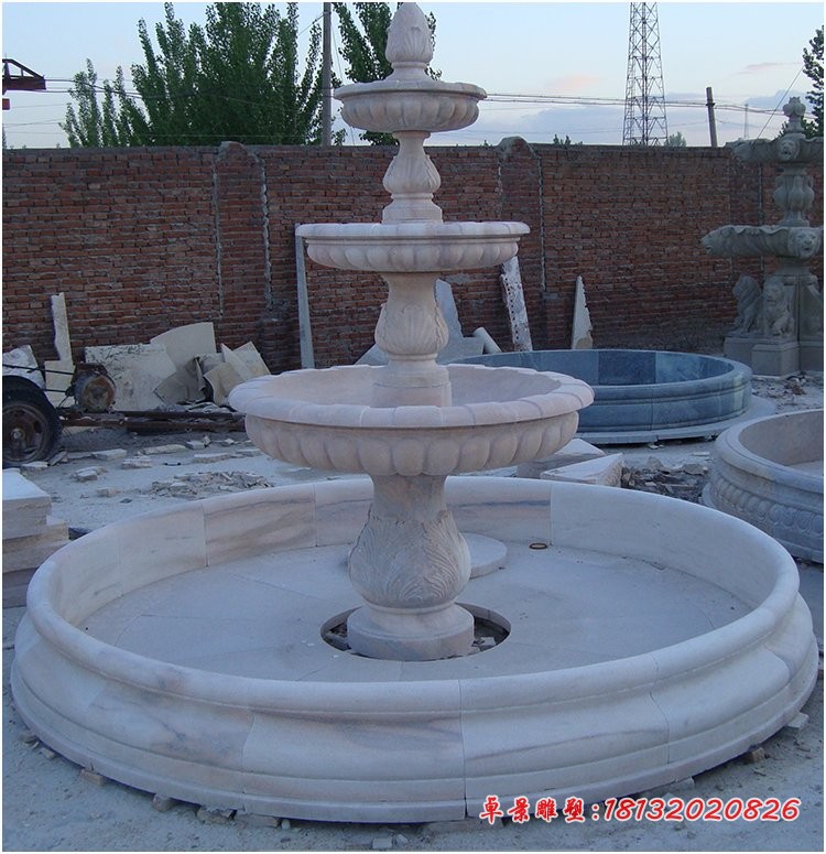 喷水盆石雕，公园景观喷泉石雕 
