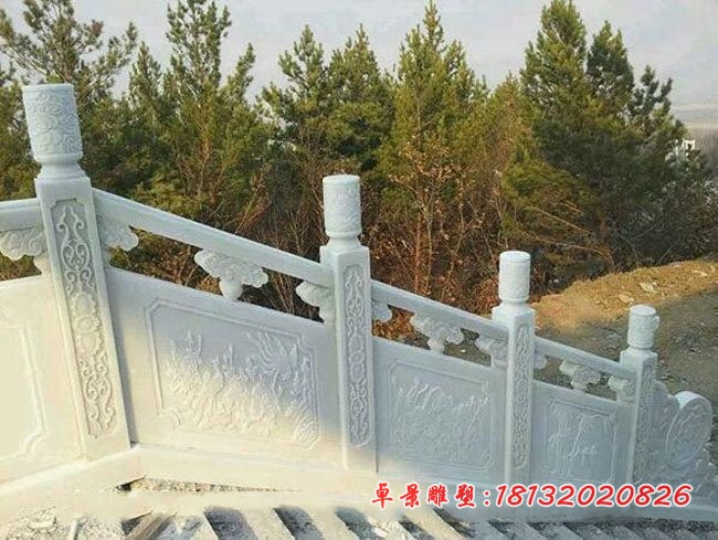 桥梁河道栏板石雕 汉白玉栏板雕塑