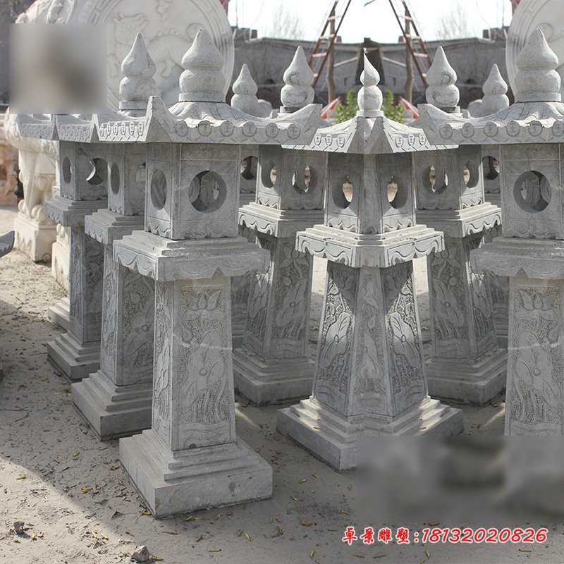 青石灯雕塑，园林景观石雕 (3)