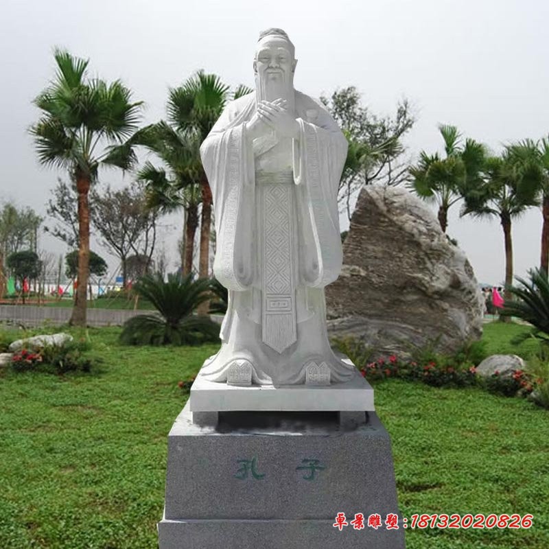 圣人孔子石雕，校园人物石雕