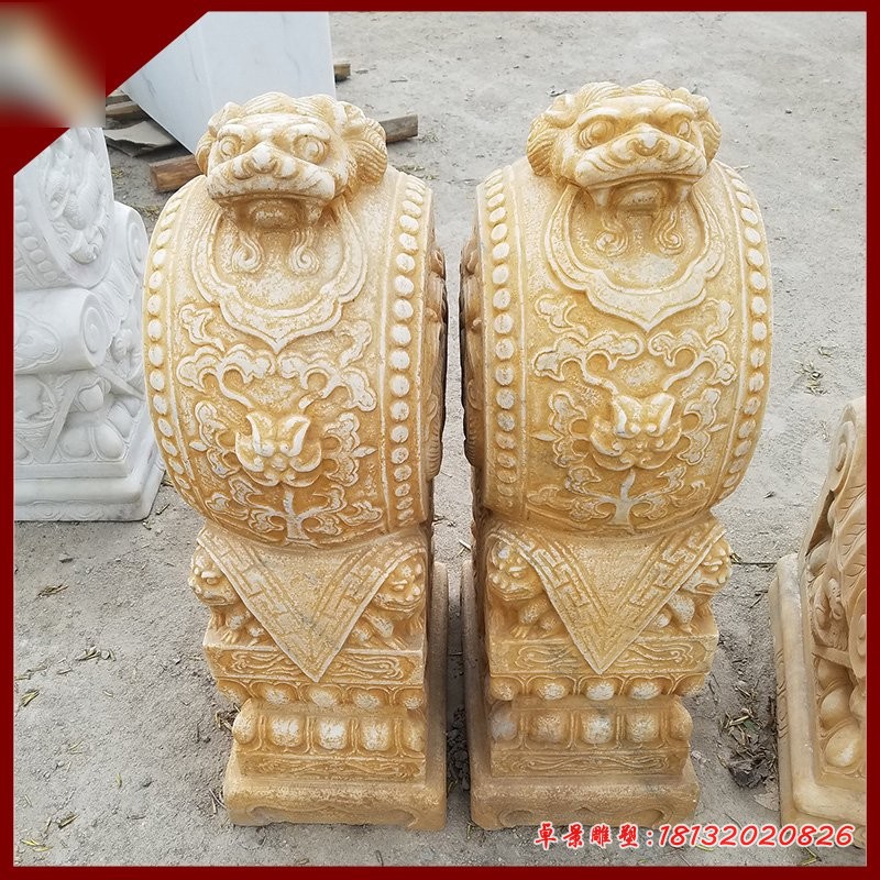 狮子头门墩，仿古抱鼓石