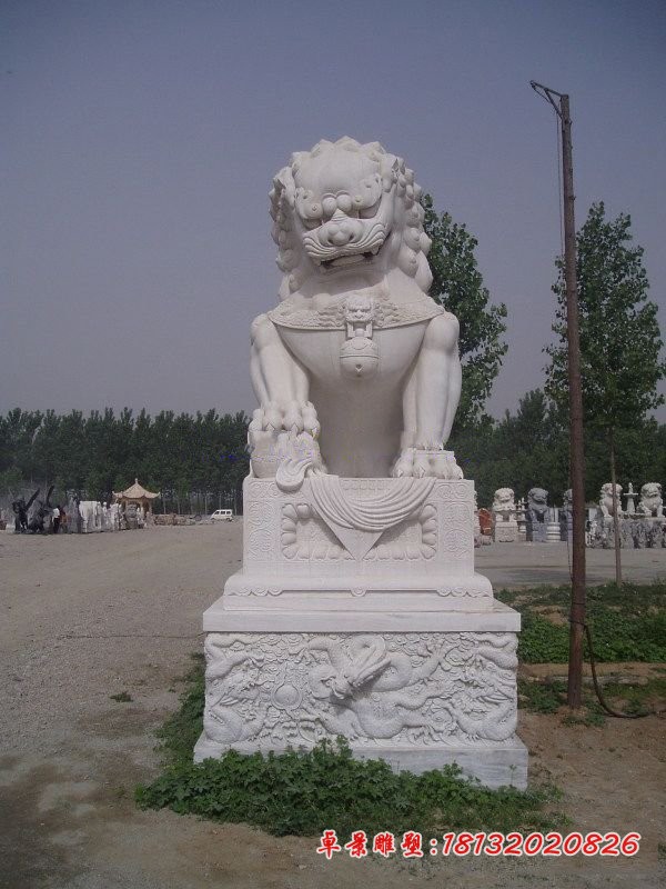 石雕北京狮大理石看门狮子雕塑