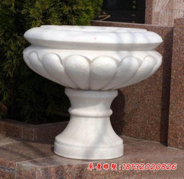 石雕花盆汉白玉花盆雕塑
