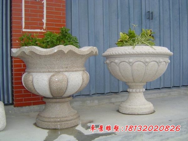 石雕花盆大理石花盆雕塑