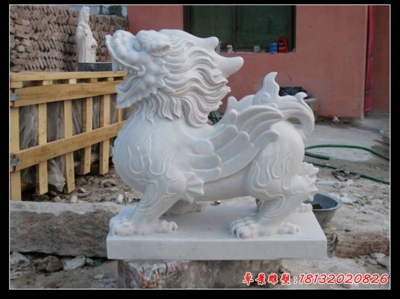 石雕貔貅,汉白玉招财貔貅