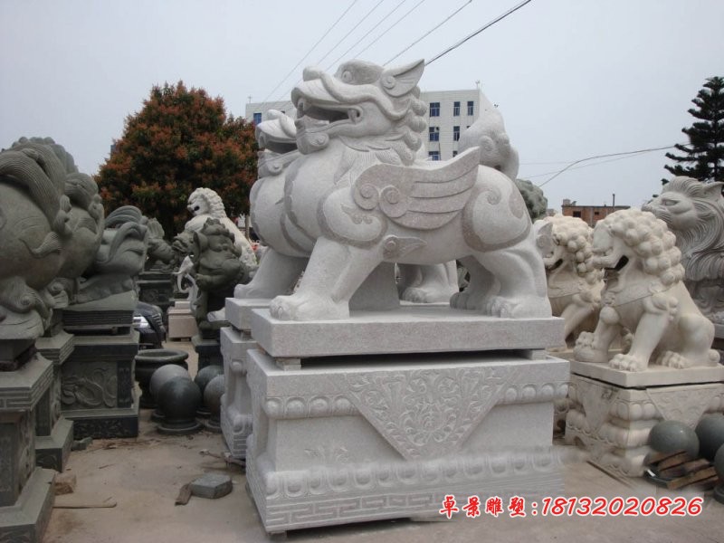 石雕貔貅门口大理石招财貔貅雕塑 (2)