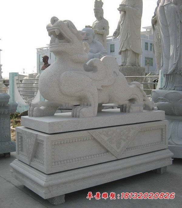 石雕貔貅门口大理石招财貔貅雕塑 
