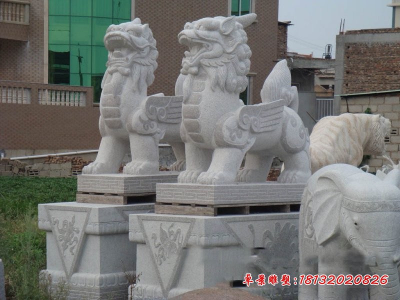 石雕貔貅门口大理石招财貔貅雕塑 