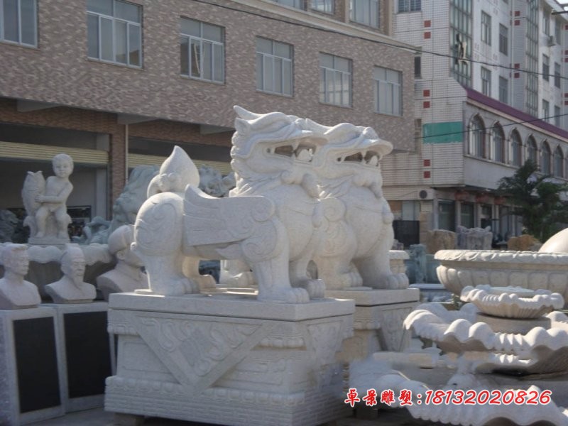 石雕貔貅门口大理石招财貔貅雕塑