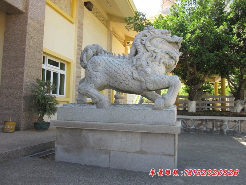 石雕麒麟大理石镇宅麒麟雕塑