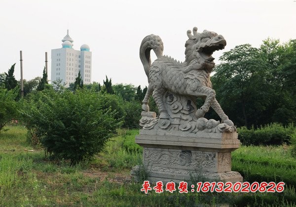 石雕麒麟大理石公园景观雕塑