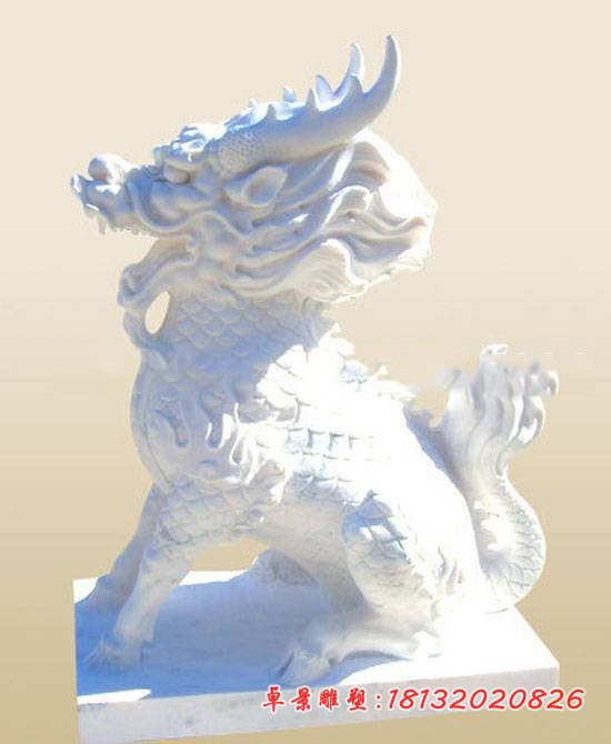 石雕麒麟汉白玉麒麟雕塑