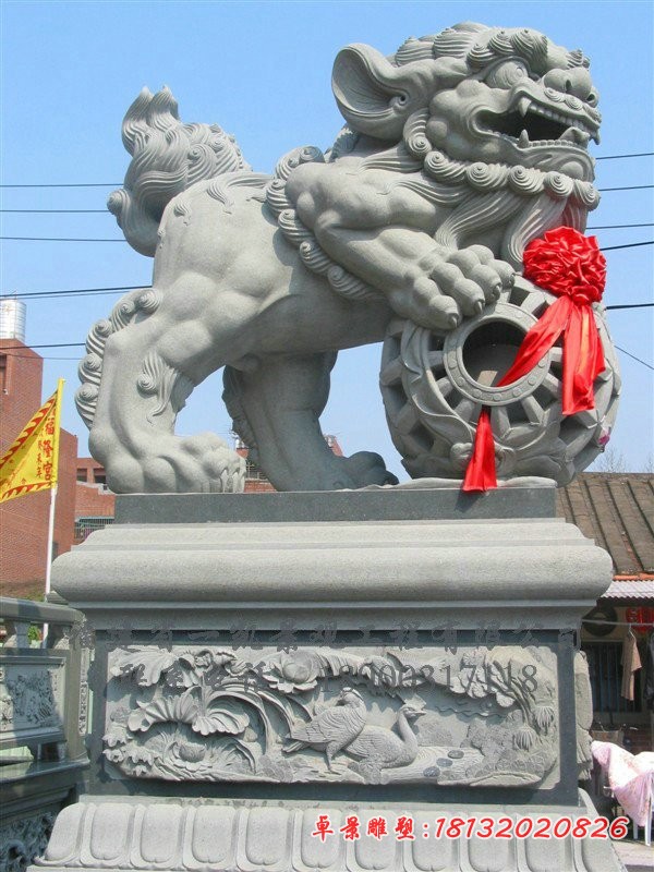 石雕网球狮大理石南狮雕塑