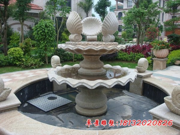双层喷泉石雕花岗岩喷泉雕塑