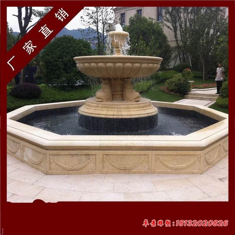 双层喷泉石雕砂岩小区喷泉雕塑