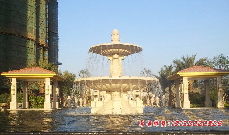 双层喷泉石雕小区景观石雕