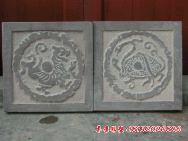 四大神兽石浮雕 公园壁画石浮雕