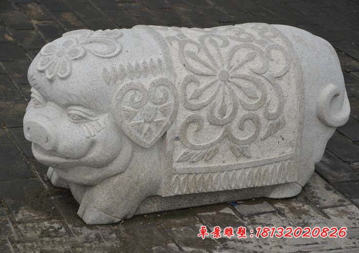 抽象十二生肖石雕  大理石动物石雕 (4)