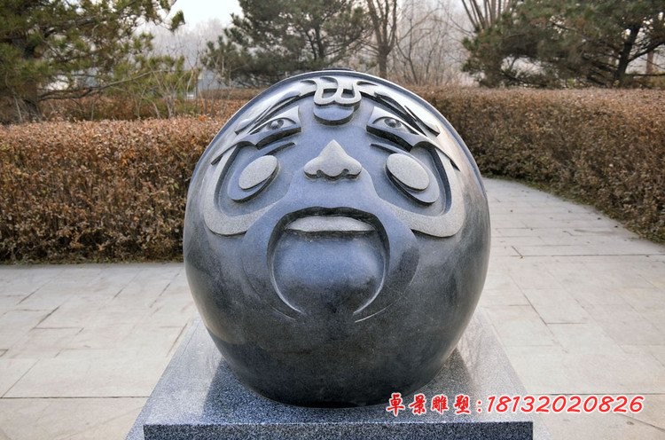 抽象戏曲角色石雕  公园景观石雕 