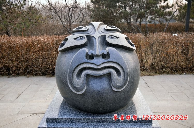 抽象戏曲角色石雕  公园景观石雕 