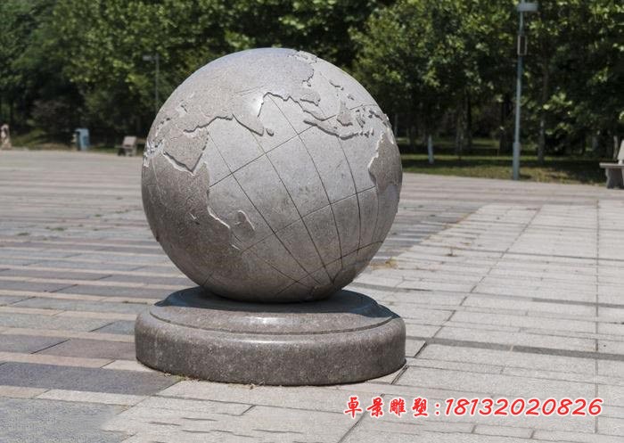 大理石地球仪，校园景观石雕