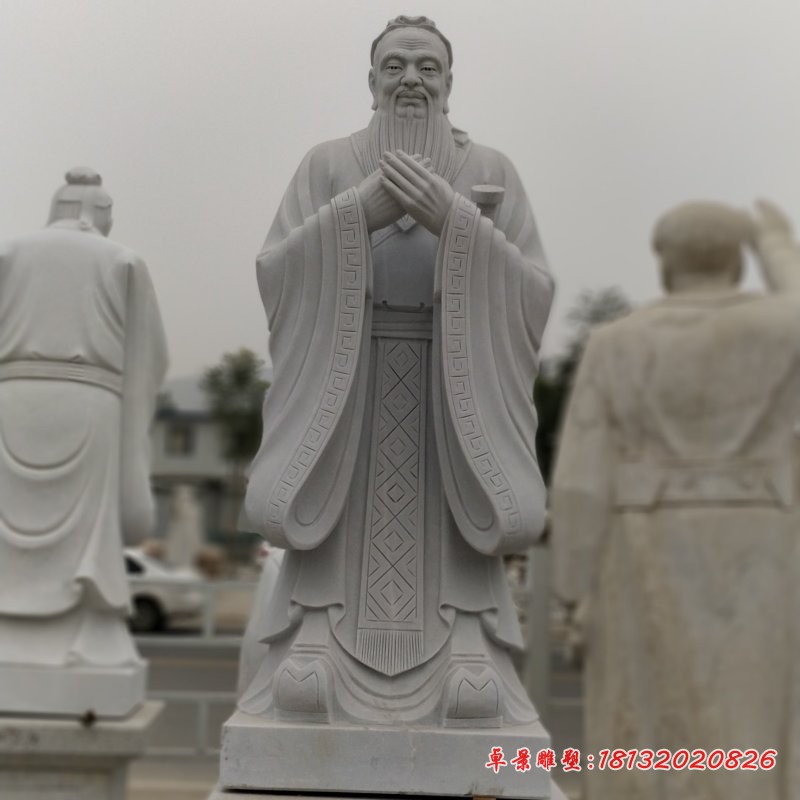 大理石孔子雕塑，广场石雕名人