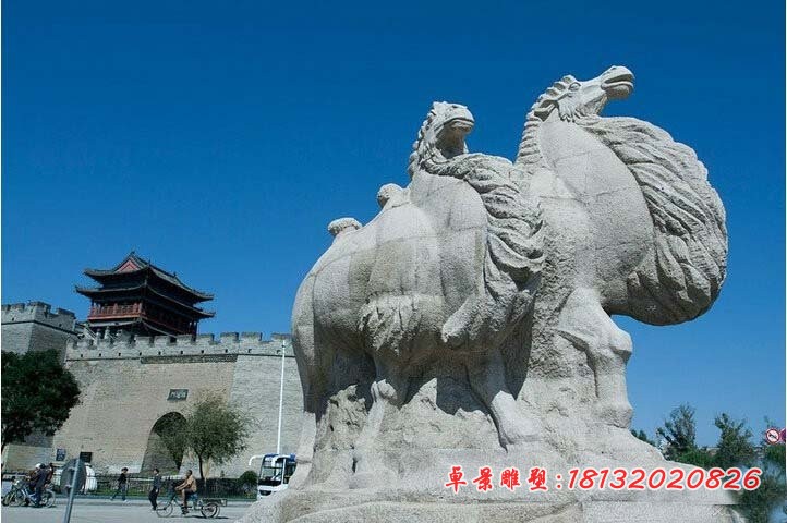 大理石骆驼石雕，广场动物石雕