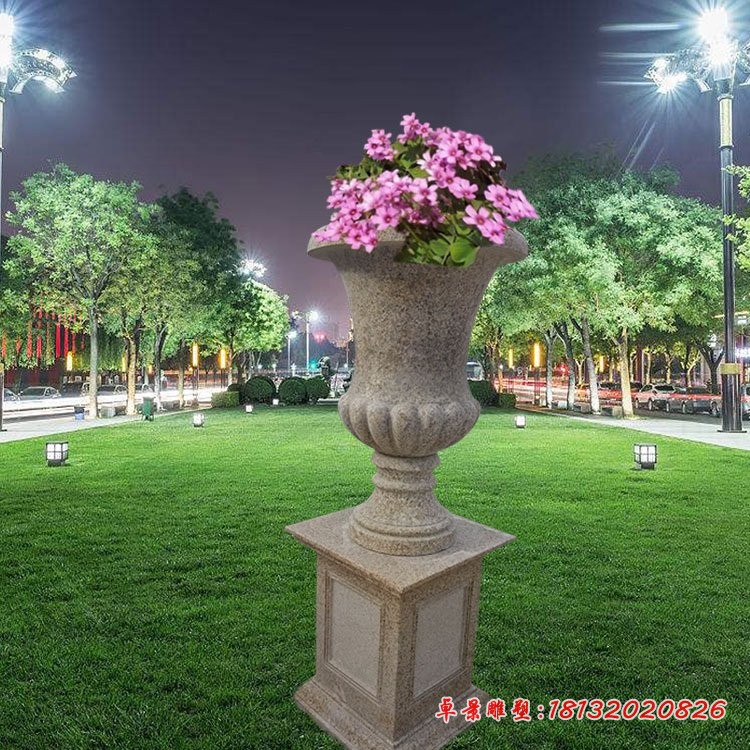 公园石雕花盆，欧式花盆