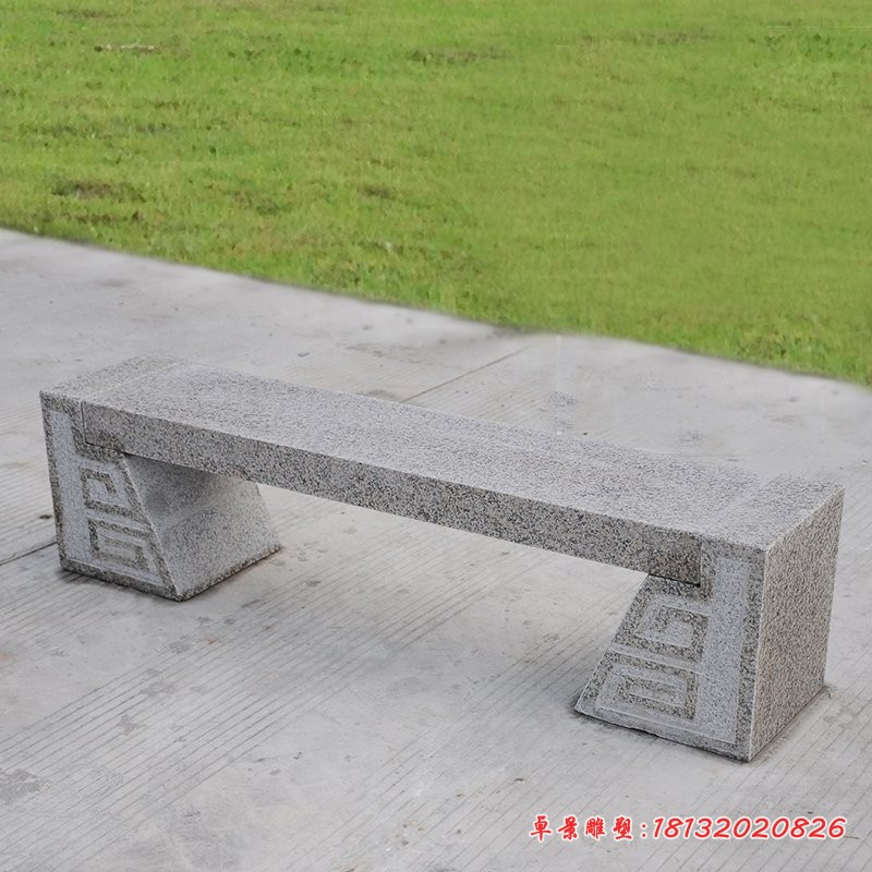 公园长椅石雕，大理石长凳 