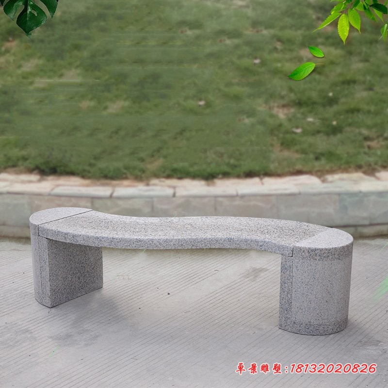 公园长椅石雕，大理石长凳