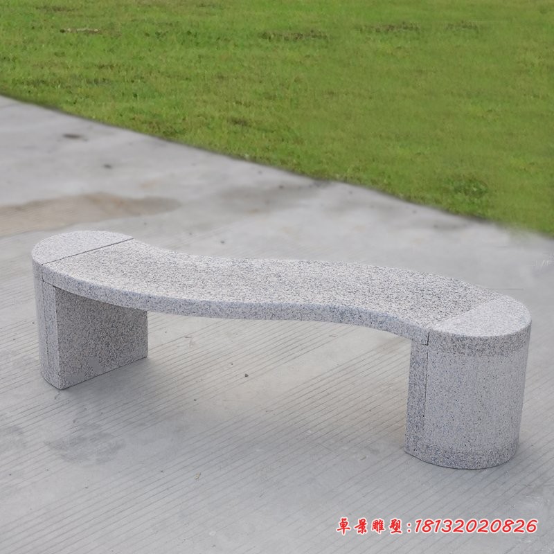 公园长椅石雕，大理石长凳 