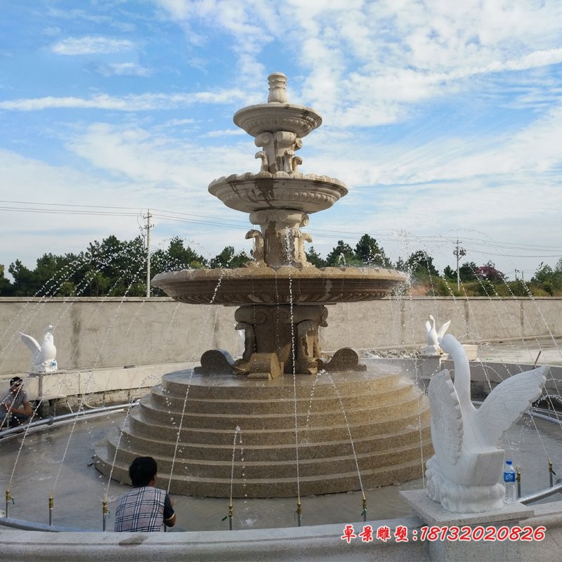广场石雕喷泉，欧式喷水盆 