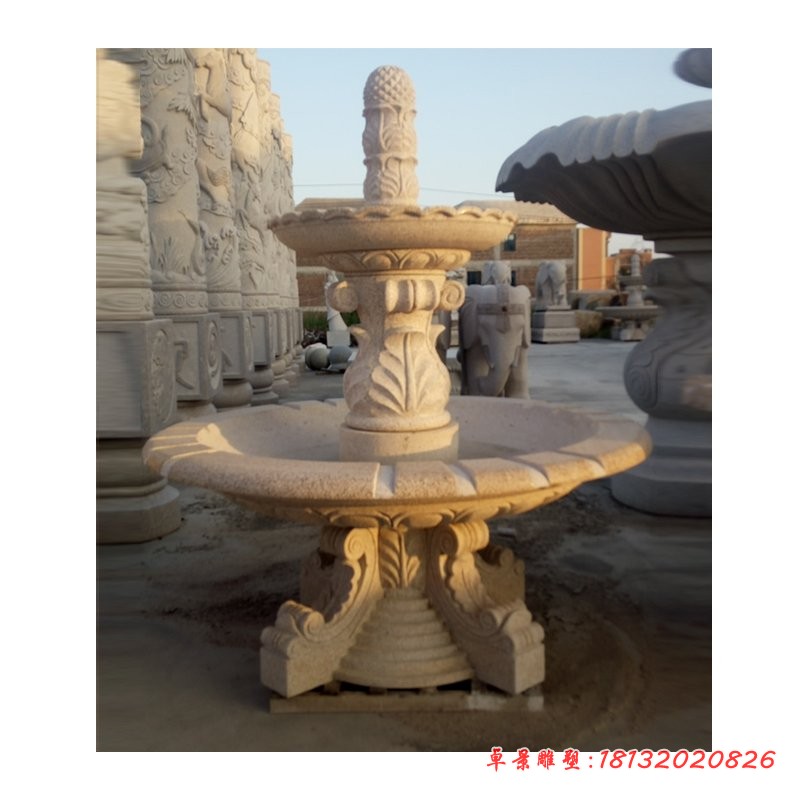 广场石雕喷泉，欧式喷水盆 