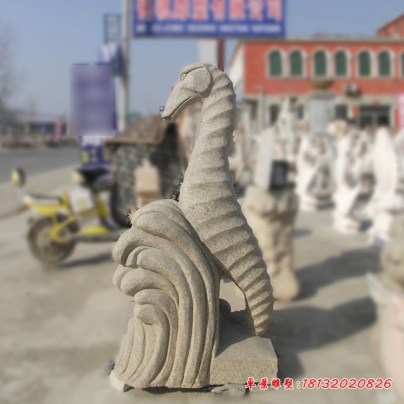 海马石雕，大理石喷水海马雕塑