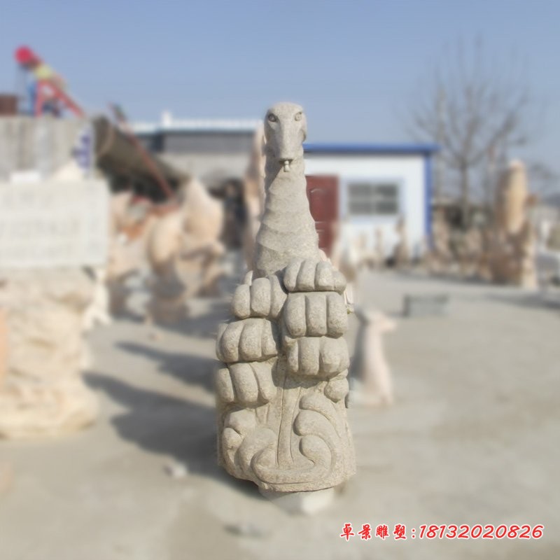 海马石雕，大理石喷水海马雕塑 