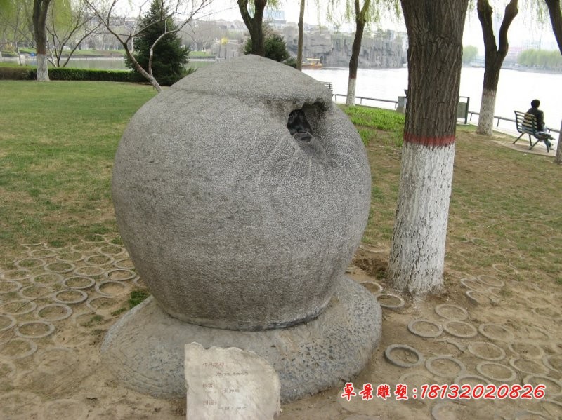 寒江独钓石雕，抽象人物石雕，公园景观石雕