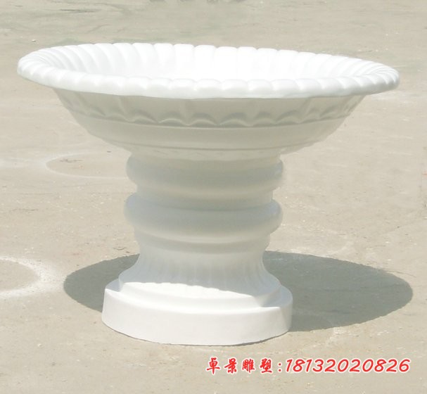 汉白玉花盆  别墅花盆石雕