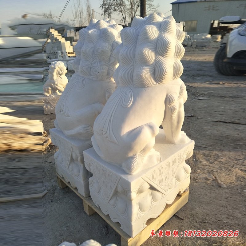 汉白玉狮子，小型石狮子 (2)