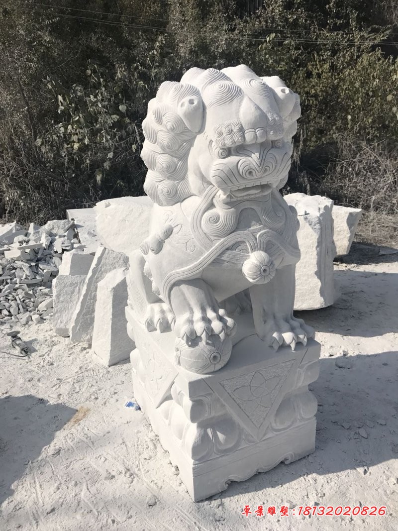 汉白玉狮子，小型石狮子 (1)