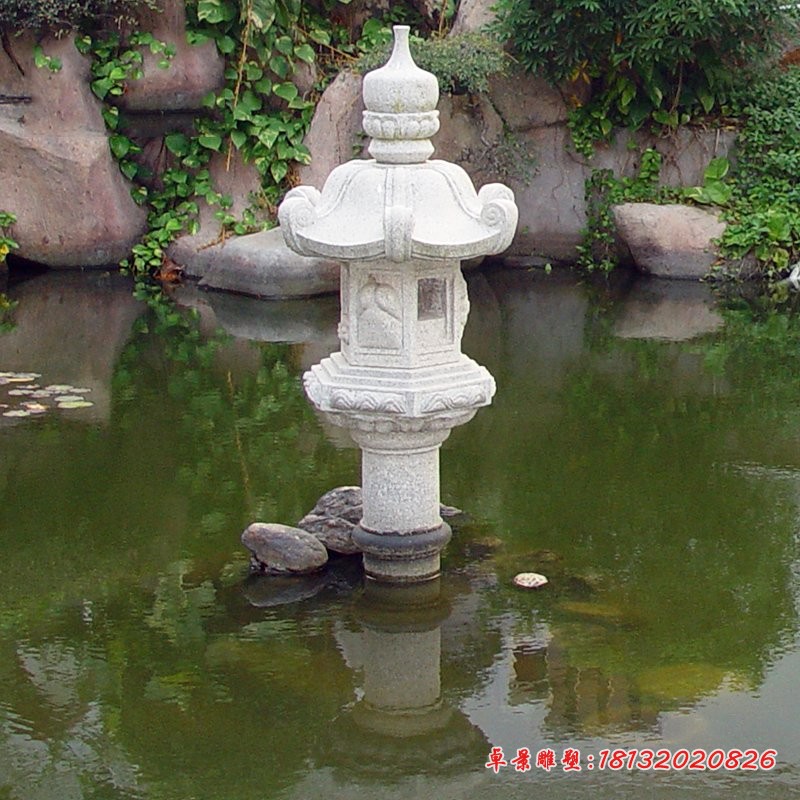 汉白玉石灯，园林石灯雕塑