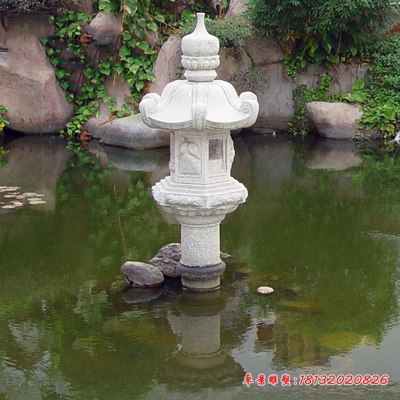 汉白玉石灯，园林石灯雕塑