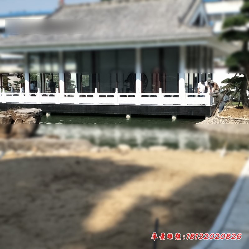 汉白玉石栏板，栏杆石雕 