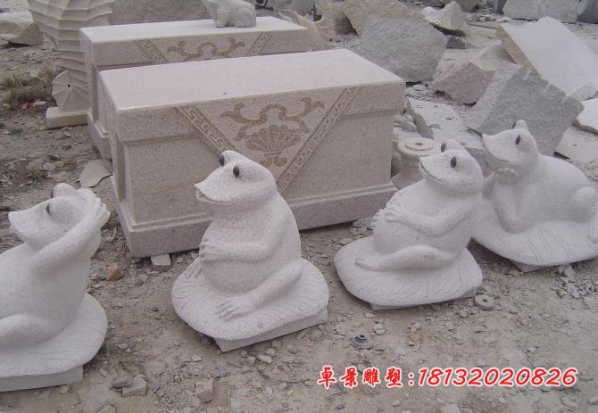 卡通青蛙石雕 公园卡通动物雕塑