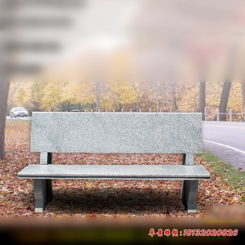 靠背椅石雕，公园长椅石雕