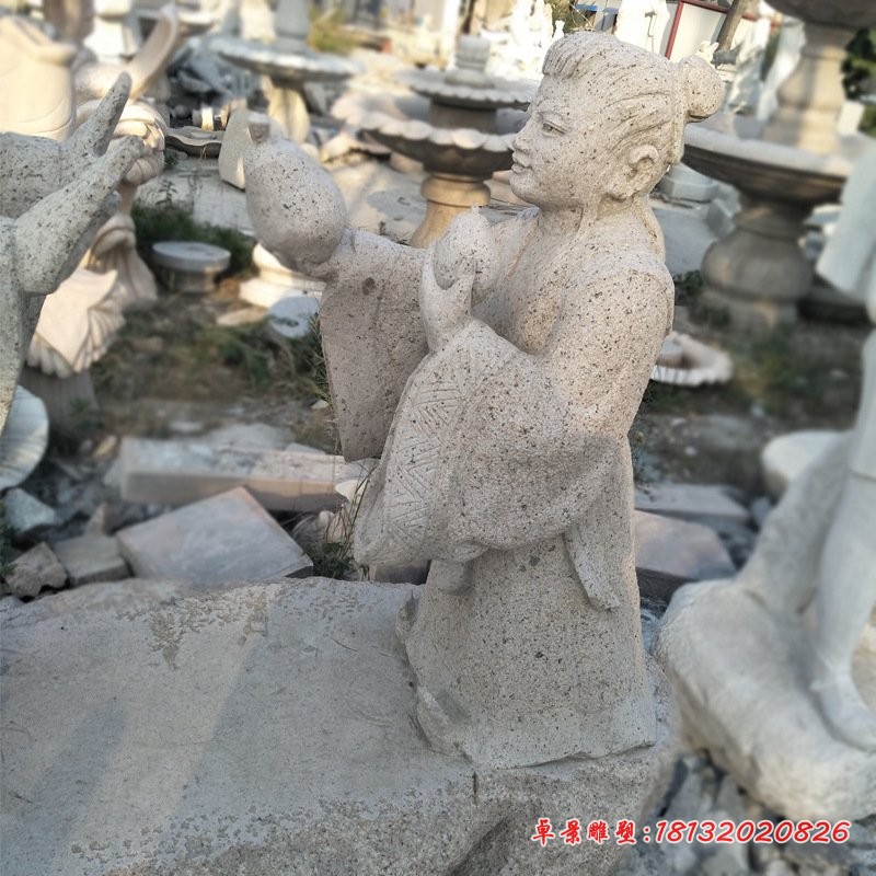 孔融让梨石雕，公园景观石雕 