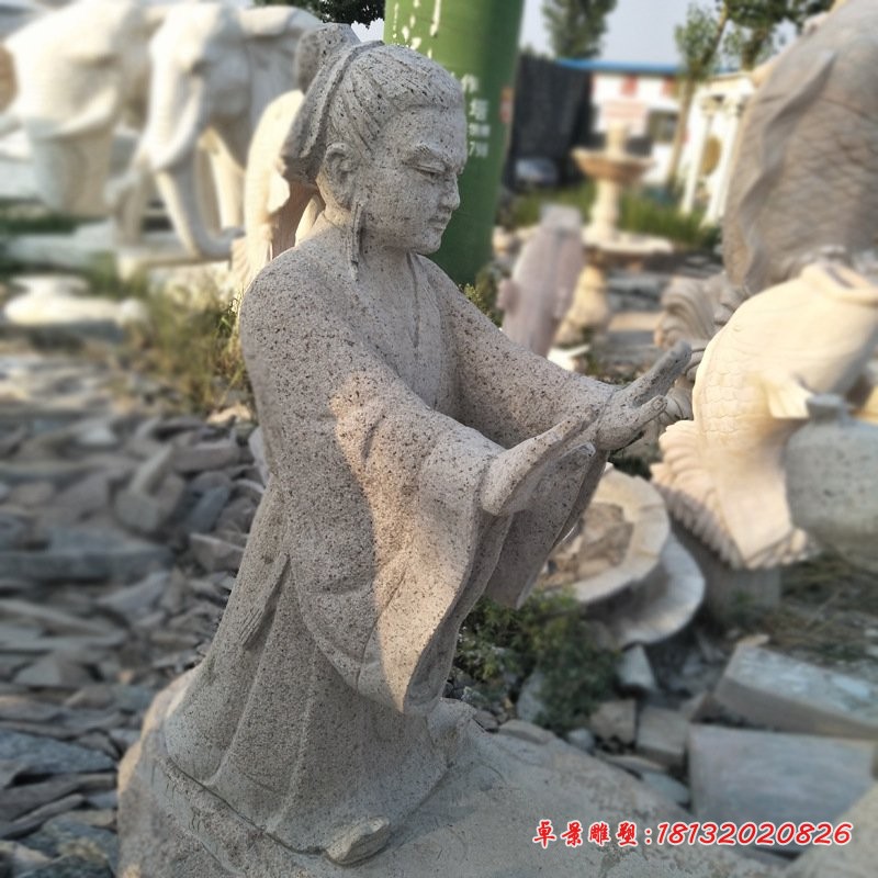 孔融让梨石雕，公园景观石雕 