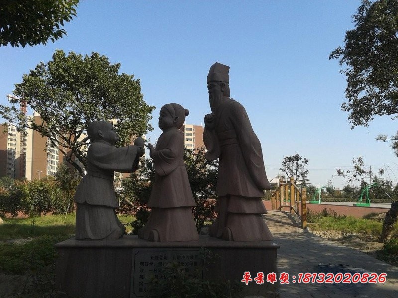 孔融让梨石雕，古代人物石雕